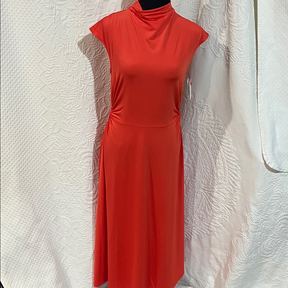 OPEN EDIT Waist Detail Midi‎ Dress In Red Cayenne, size medium, NWT